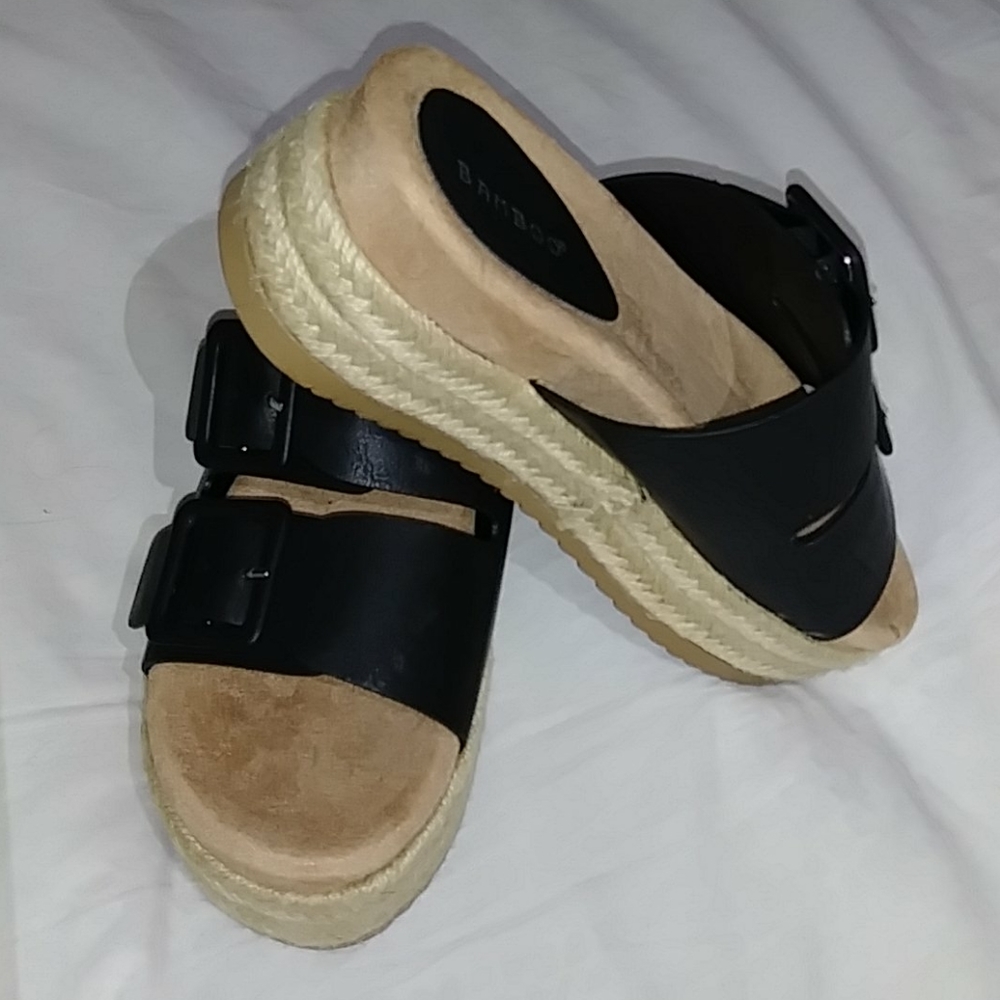 Open Toe Flat Platform Slides - Picture 1 of 12